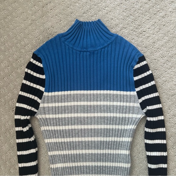 Loft Ribbed & Stripe Long Sleeve Turtleneck - Picture 7 of 7